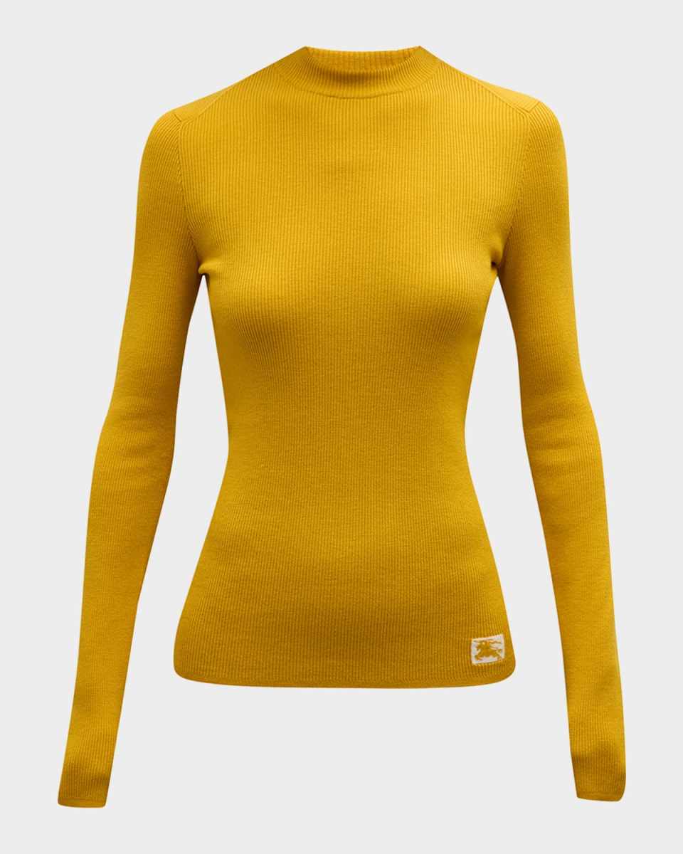 Fitted Cashmere Rib Crewneck Sweat